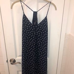 Aqua Navy and White Polka Dot Tank Dress
